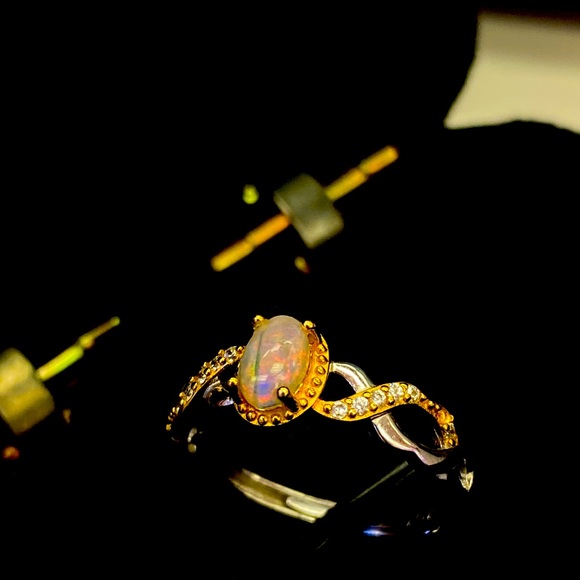 Australia opal ring silver - Picture 1 of 5